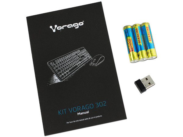 Kit teclado y Mouse inalámbrico Vorago KIT 302, USB.