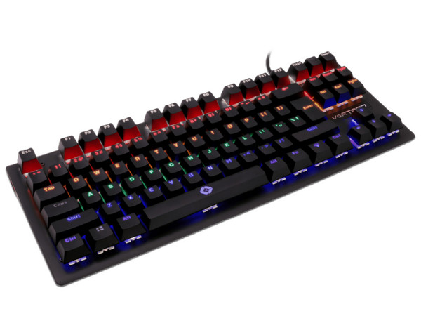Teclado Mecánico Gamer Vortred Alpha, Iluminación LED RGB, USB. Color Negro.
