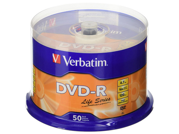 Paquete de 50 DVD-R Verbatim 97176 de 4.7 GB, 16x.