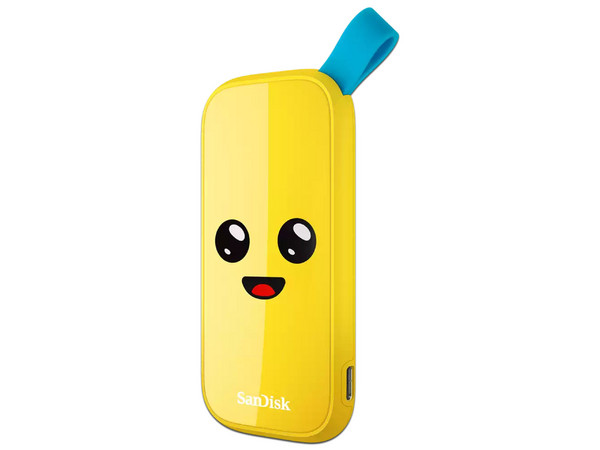 Unidad de Estado Sólido, SanDisk Fortnite Portable Banano, 2 TB, SSD Externo, USB 3.2 Gen 2, Lectura 800 MB/s, Modelo SDSSDE30-2T00-G25F.