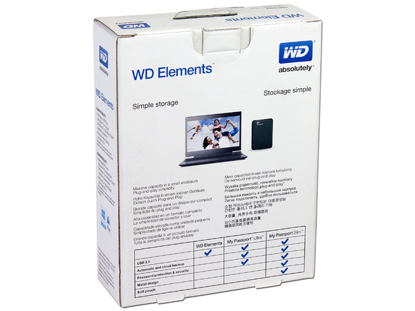 Disco Duro Portátil Western Digital Elements de 2TB, USB 3.0.
