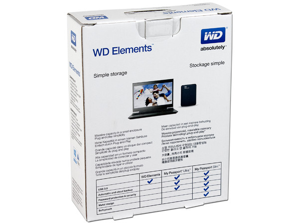 Disco Duro Portátil Western Digital Elements de 1 TB, USB 3.0.