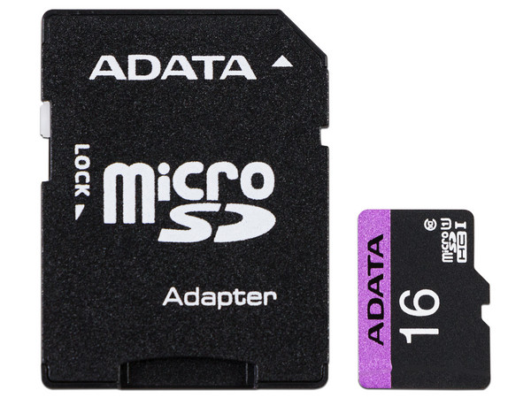 Memoria ADATA Premier MicroSDHC UHS-1 clase 10 de 16 GB, incluye adaptador SD.
