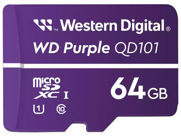 Memoria Western Digital Purple MicroSDXC UHS-I U1 de 64 GB, Clase 10