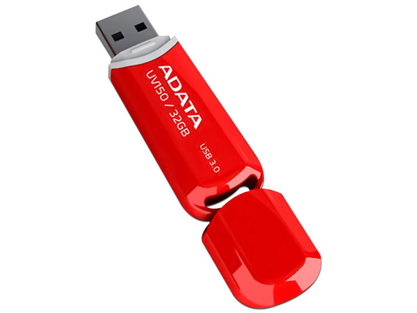 Unidad Flash USB 3.0 ADATA Dash Drive UV150 de 32GB. Color Rojo.