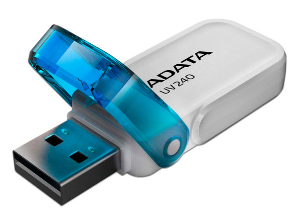 Unidad Flash USB 2.0 ADATA UV240 de 64GB. Color Blanco.