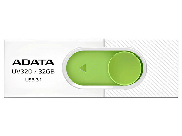 Unidad Flash USB 3.0 ADATA UV320 de 32GB. Color Blanco/Verde.
