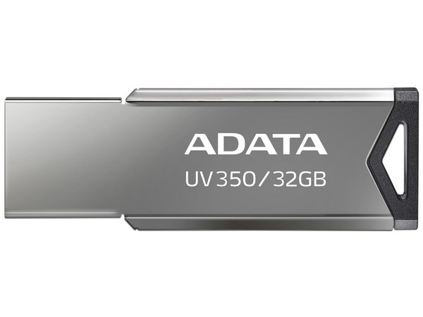 Unidad Flash USB 3.0 ADATA UV350 de 32GB, color gris metálico.