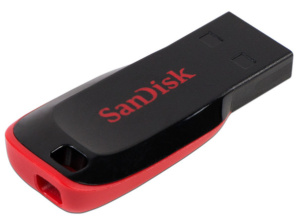 Unidad Flash USB 2.0 SanDisk Cruzer Blade de 16GB.