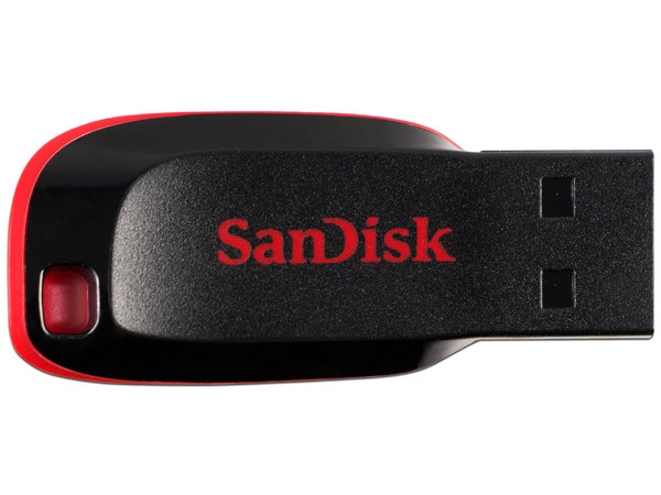 Unidad Flash USB 2.0 SanDisk Cruzer Blade de 16GB.