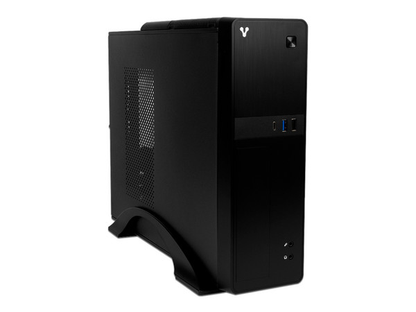 PC de Escritorio VORAGO Slimbay 5,
Procesador Intel Core i3 10100 (hasta 4.3 GHz),
Memoria de 8GB DDR4,
SSD de 240GB,
Video UHD Graphics 630,
S.O. No Incluye, Color Negro.