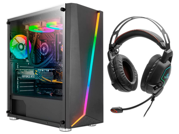 PC de Escritorio Yeyian Kunai X21,
Video GeForce RTX 3060,
Procesador Intel Core i5 12600K (hasta 4.90 GHz),
Memoria de 16GB DDR4,
SSD de 1TB,
S.O. Windows 11 Pro (64 Bits),
Incluye Audífonos Yeyian Vicious Series 3000 YDV-33403.