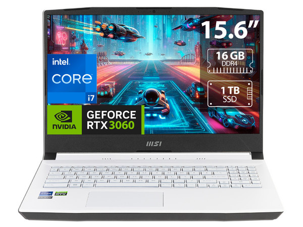 Laptop Gamer MSI Sword 15:
Procesador Intel Core i7 12650H (hasta 4.7 GHz),
Memoria de 16GB DDR4,
SSD de 1TB,
Pantalla de 15.6