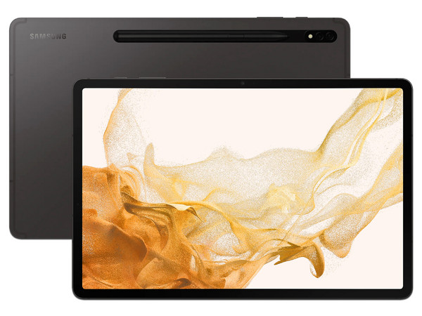 Tablet Samsung Galaxy Tab S8+:
Procesador Octa Core (hasta 2.99 GHz),
Memoria RAM de 8GB, Almacenamiento de 128GB,
Pantalla LED Multi Touch de 12.4