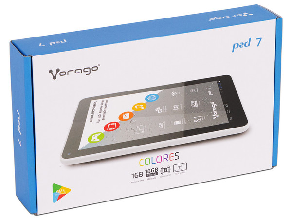 Tablet Vorago PAD 7 V5:
Procesador Quad Core (1.3Ghz),
Memoria RAM de 1GB, Almacenamiento de 16GB,
(expandible con MicroSD),
Pantalla LED Multi-touch de 7