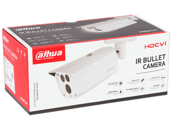 Cámara Tipo Bullet Dahua HFW1200D36 de 2MP, 1080p, Smart IR hasta 80m, IP67.