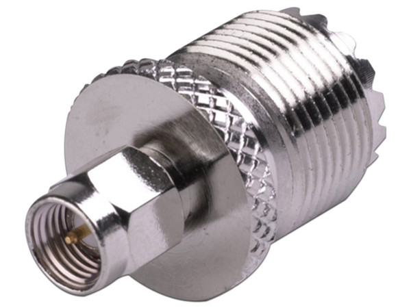 Adaptador en Línea RF INDUSTRIES RSA-3457 de Conector SMA Macho a UHF Hembra (SO-239).