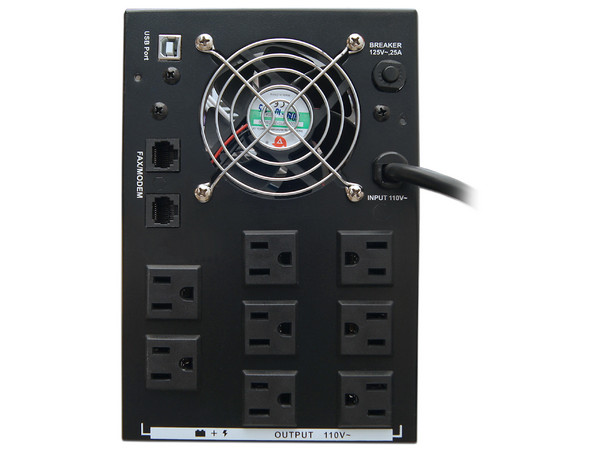 UPS No-Break con Regulador Vica S3000 de 1800W/3000VA, Entrada 110V, 6 Contactos de Salida Nema 5-15R, Color Negro.