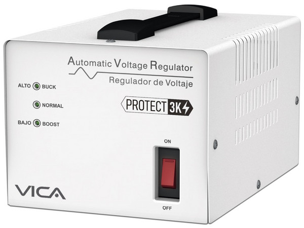 Regulador Vica PROTECT 3K, de 3000VA/1800W con 4 contactos.