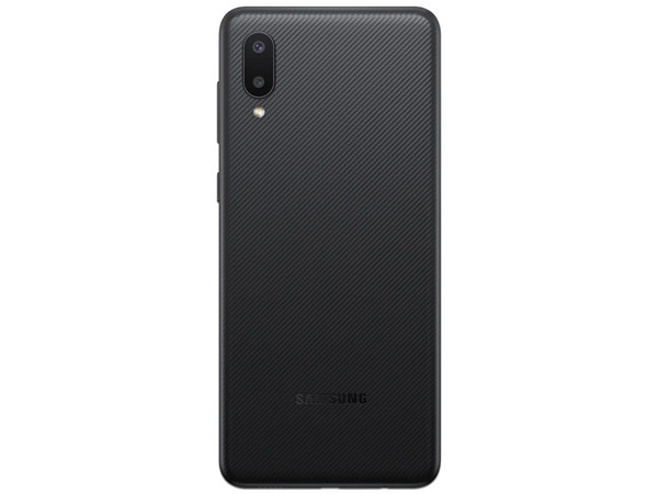 Smartphone Samsung Galaxy A02:
Procesador Quad core (hasta 1.5GHz),
Memoria RAM de 3GB, Almacenamiento de 32GB,
Pantalla LED Multi Touch de 6.5