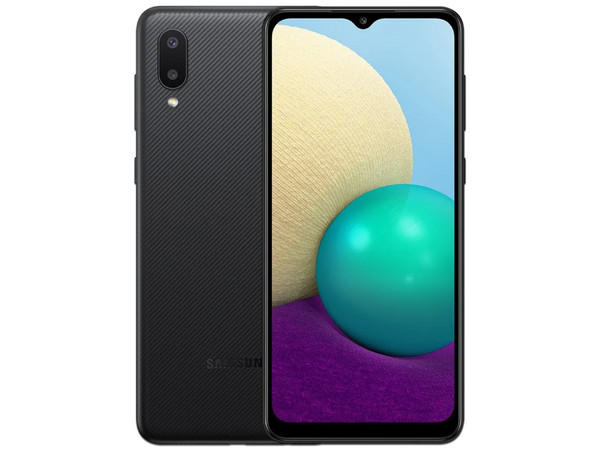 Smartphone Samsung Galaxy A02:
Procesador Quad core (hasta 1.5GHz),
Memoria RAM de 3GB, Almacenamiento de 32GB,
Pantalla LED Multi Touch de 6.5
