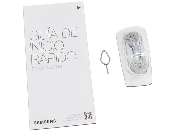 Smartphone Samsung Galaxy A20:
Procesador Octa-Core (hasta 1.60GHz),
Memoria RAM de 3GB, Almacenamiento de 32GB,
Pantalla Super AMOLED de 6.4