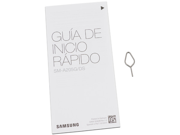 Smartphone Samsung Galaxy A20:
Procesador Octa Core (hasta 1.60GHz),
Memoria RAM de 3GB, Almacenamiento de 32GB,
Pantalla Super AMOLED de 6.2