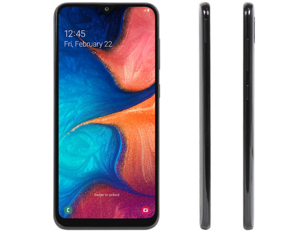 Smartphone Samsung Galaxy A20:
Procesador Octa Core (hasta 1.60GHz),
Memoria RAM de 3GB, Almacenamiento de 32GB,
Pantalla Super AMOLED de 6.2