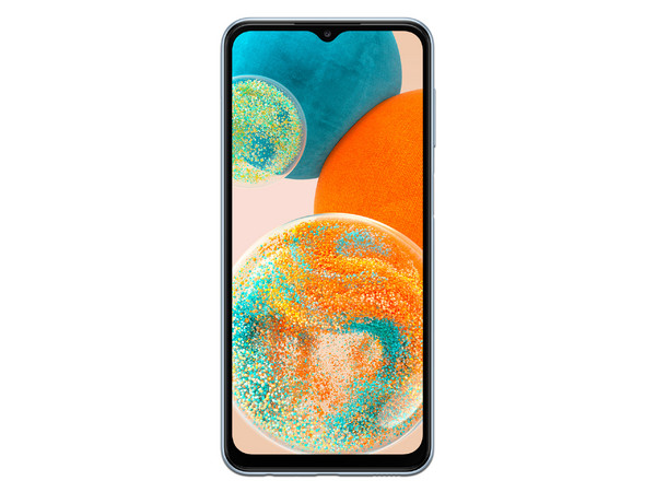 Smartphone Samsung Galaxy A23:
Procesador Octacore (hasta 1.9GHz),
Memoria RAM de 4GB, Almacenamiento de 128GB,
Pantalla LCD TFT de 6.6