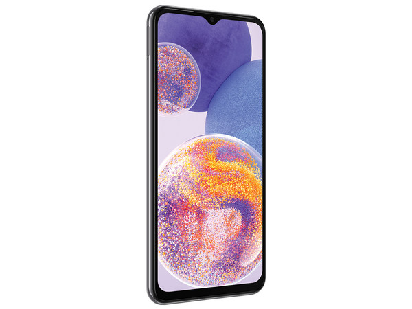 Smartphone Samsung Galaxy A23:
Procesador Octacore (hasta 1.9GHz),
Memoria RAM de 4GB, Almacenamiento de 128GB,
Pantalla LCD TFT de 6.6