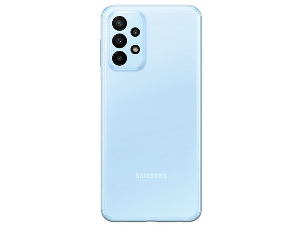 Smartphone Samsung Galaxy A23:
Procesador Octacore (hasta 2.40 GHz),
Memoria RAM de 4GB, Almacenamiento de 128GB,
Pantalla LED Multi touch FHD+ de 6.6