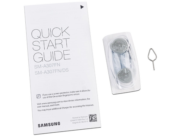 Smartphone Samsung Galaxy A30s:
Procesador Octa Core (hasta 1.8GHz),
Memoria RAM de 4GB,
Almacenamiento de 64GB,
Pantalla Super AMOLED de 6.2