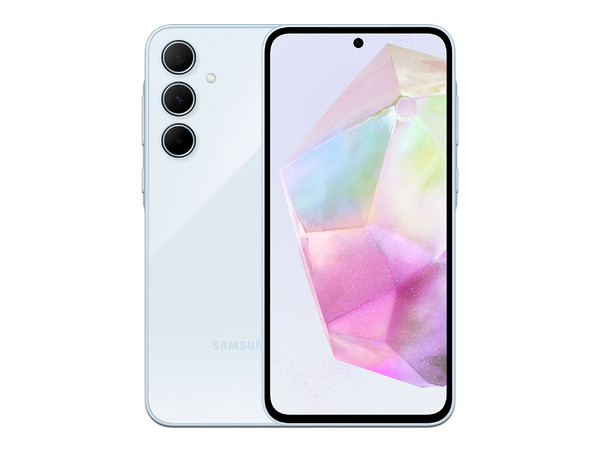 Smartphone Samsung Galaxy A35 5G:
Procesador Octa Core (2.4 GHz),
Memoria RAM de 8GB, Almacenamiento de 128GB,
Pantalla Super AMOLED de 6.6