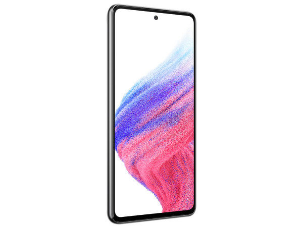 Smartphone Samsung Galaxy A53:
Procesador Exynos 1280 (hasta 2.4 GHz),
Memoria RAM de 8GB, Almacenamiento de 128GB,
Pantalla Super AMOLED de 6.5 FHD+,
Bluetooth 5.0, Wi-Fi 5, 5G,
Cámara Principal de 64MP,
Android 12. Color Negro.