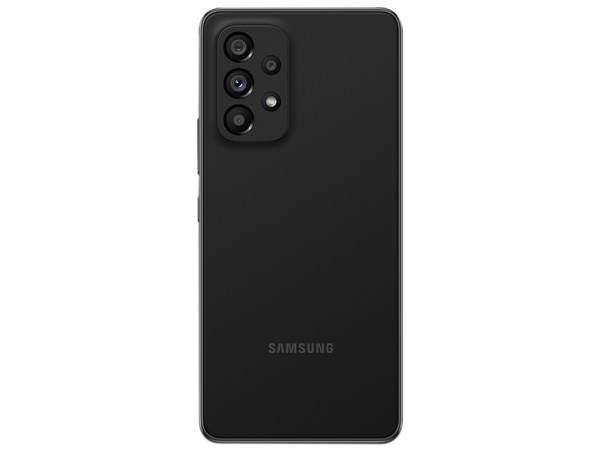 Smartphone Samsung Galaxy A53:
Procesador Exynos 1280 (hasta 2.4 GHz),
Memoria RAM de 8GB, Almacenamiento de 128GB,
Pantalla Super AMOLED de 6.5 FHD+,
Bluetooth 5.0, Wi-Fi 5, 5G,
Cámara Principal de 64MP,
Android 12. Color Negro.