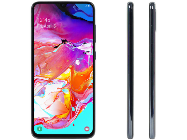 Smartphone Samsung Galaxy A70:
Procesador Octa Core (hasta 2.0GHz),
Memoria RAM de 6GB,
Almacenamiento de 128GB,
Pantalla Super AMOLED de 6.5