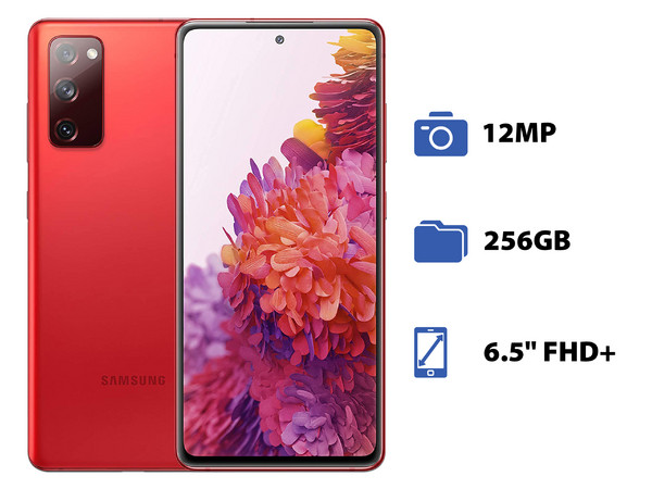 Smartphone Samsung Galaxy S20 FE:
Procesador Octa Core (hasta 2.8 GHz),
Memoria RAM de 8GB, Almacenamiento de 256GB,
Pantalla Super AMOLED de 6.5