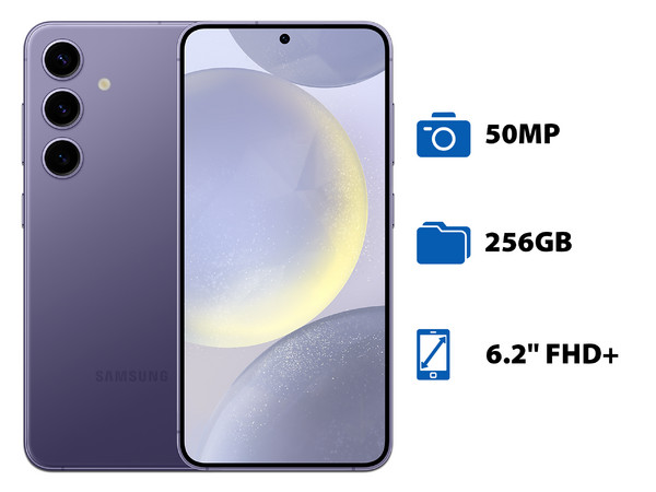 Smartphone Samsung Galaxy S24:
Procesador Deca-Core (hasta 3.2 GHz),
Memoria RAM de 8GB, Almacenamiento de 256GB,
Pantalla Dynamic AMOLED de 6.2
