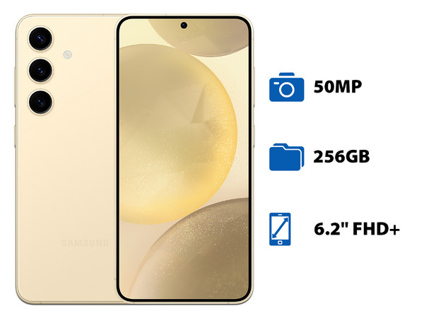 Smartphone Samsung Galaxy S24:
Procesador Deca-Core (hasta 3.2 GHz),
Memoria RAM de 8GB, Almacenamiento de 256GB,
Pantalla Dynamic AMOLED de 6.2