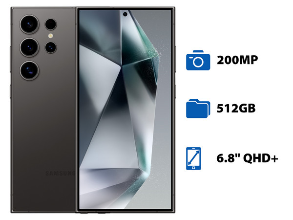 Smartphone Samsung Galaxy S24 Ultra:
Procesador Octa-Core (hasta 3.39 GHz),
Memoria RAM de 12GB, Almacenamiento de 512GB,
Pantalla Dynamic AMOLED de 6.8
