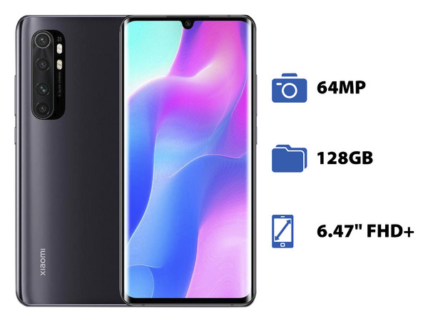 Smartphone Xiaomi Mi Note 10 Lite:
Procesador Snapdragon 730G Octa Core (hasta 2.2 GHz),
Memoria RAM de 6GB, Almacenamiento de 128GB,
Pantalla de 6.47
