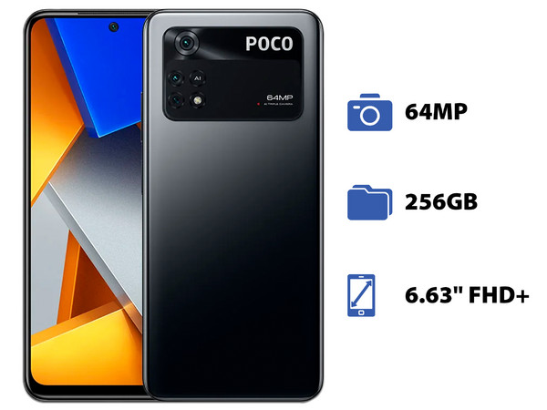 Smartphone Xiaomi Poco M4 Pro:
Octa-core (hasta 2.05GHz),
Memoria RAM de 8GB, Almacenamiento de 256GB,
Pantalla AMOLED de 6.63