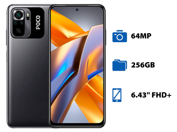 Smartphone Xiaomi POCO M5s:
Procesador Octa Core (hasta 2.05 GHz),
Memoria RAM de 8GB, Almacenamiento de 256GB,
Pantalla AMOLED de 6.43