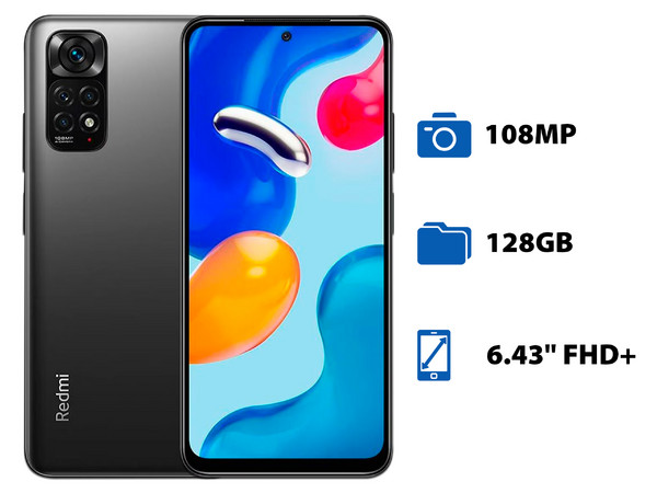 Smartphone Xiaomi Redmi Note 11s:
Procesador Mediatek Helio G96 (hasta 2.05 GHz),
Memoria RAM de 6GB,
Almacenamiento de 128GB,
Pantalla AMOLED de 6.43