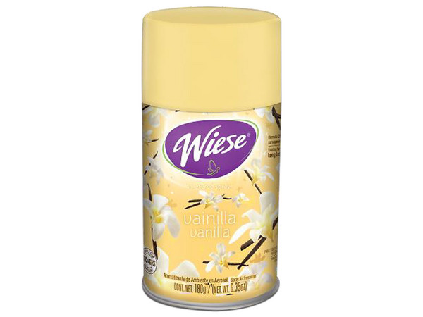 Aromatizante en Aerosol WIESE, de 256ml, Fragancia Vainilla.
