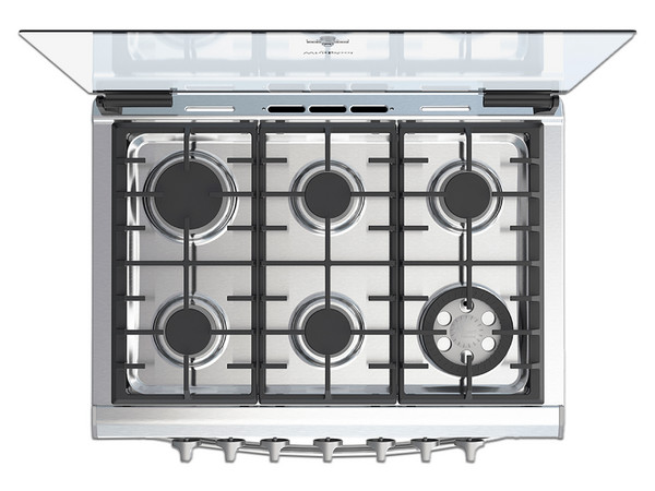 Estufa empotrable Whirlpool WER5100S, con 6 quemadores, 30