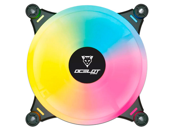Ventilador individual Ocelot Gaming, ARGB, 120mm, 4 pines.