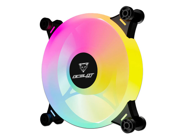Ventilador individual Ocelot Gaming, ARGB, 120mm, 4 pines.