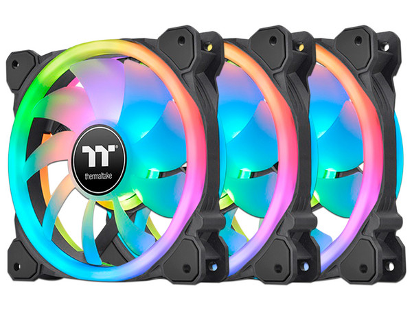 Kit de 3 Ventiladores Thermaltake SWAFAN 12 RGB, 120mm, control de iluminación.