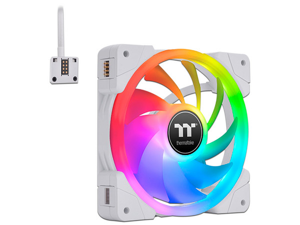 Kit de 3 Ventiladores Thermaltake Swafan EX12 RGB de 120mm. Color Blanco.
